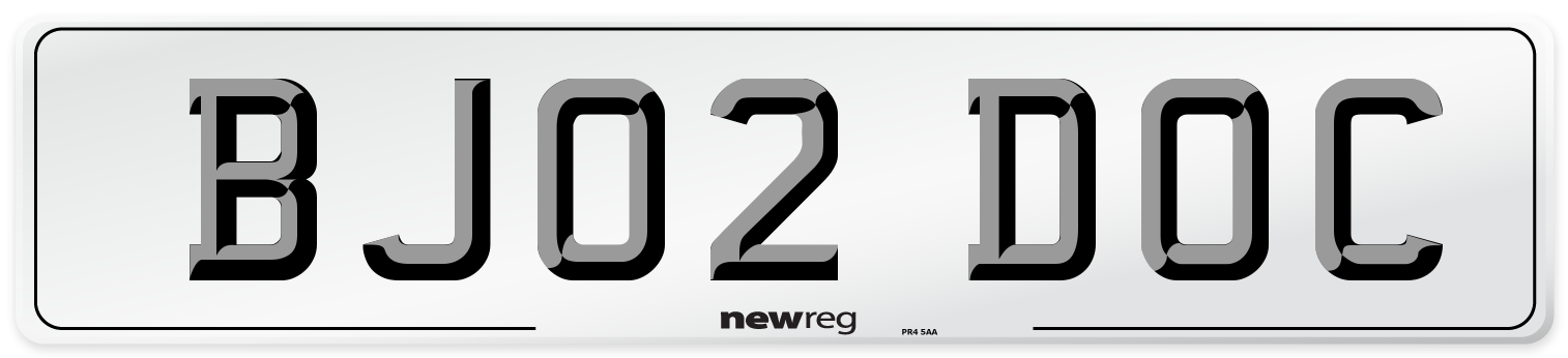 BJ02 DOC Number Plate from New Reg